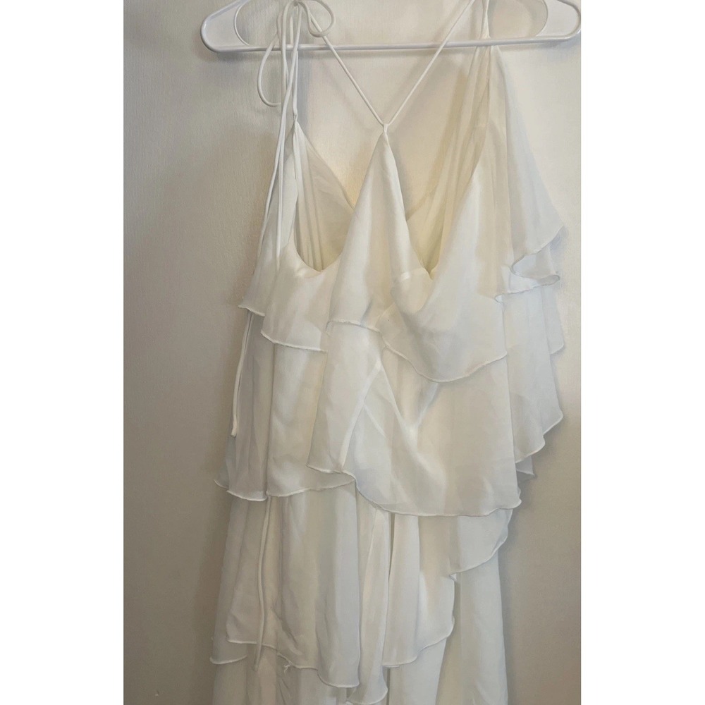 White Layered Ruffle Dress Size Large - Picture 4 of 9